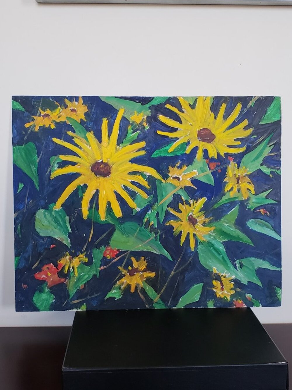 Naive untitled "Bed of Black-eyed Daisies" Arthur Roy Morris 1914-1995